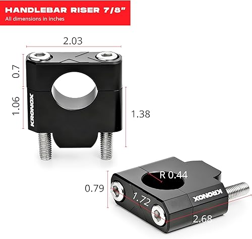 Miniatura 5 de KRONOX Elevadores de manillar de motocicleta de alta calidad, fabricados con aleación de aluminio CNC, elevador de manillar duradero en acabado