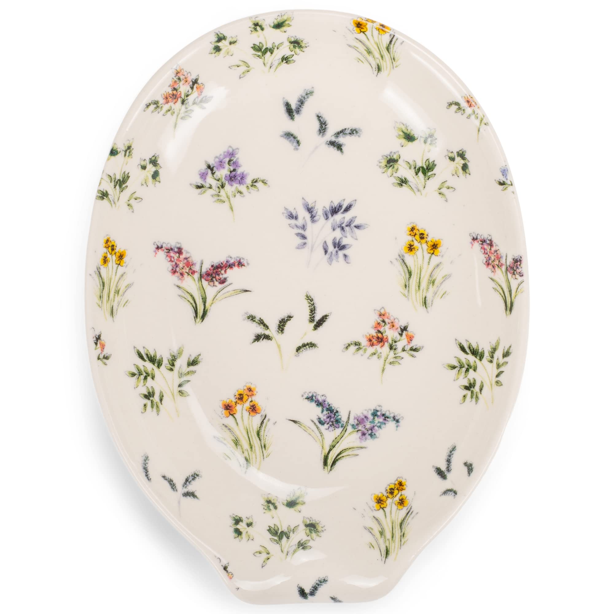 Floral White Spoon Rest