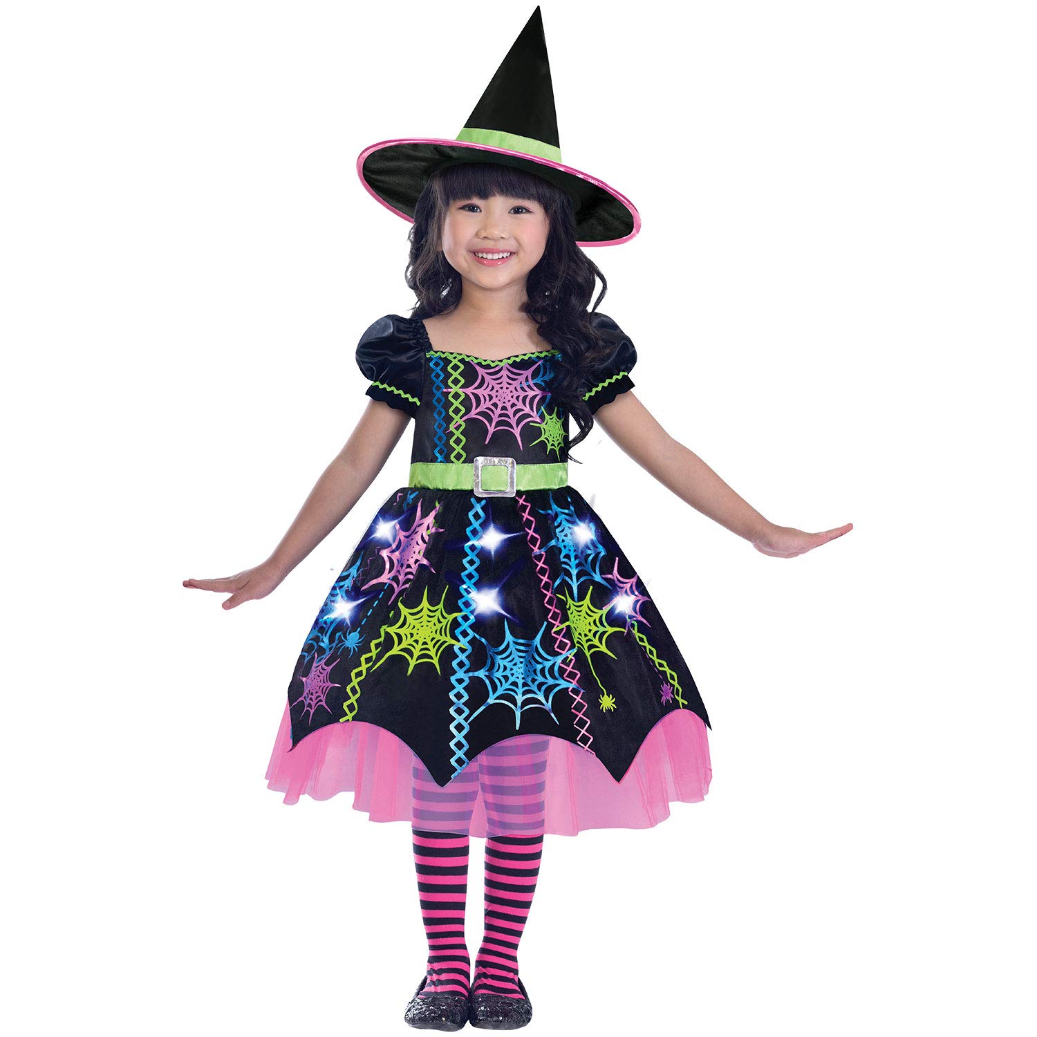 (PKT) (9905051) Child Girls Spider Witch Costume (4-6yr)