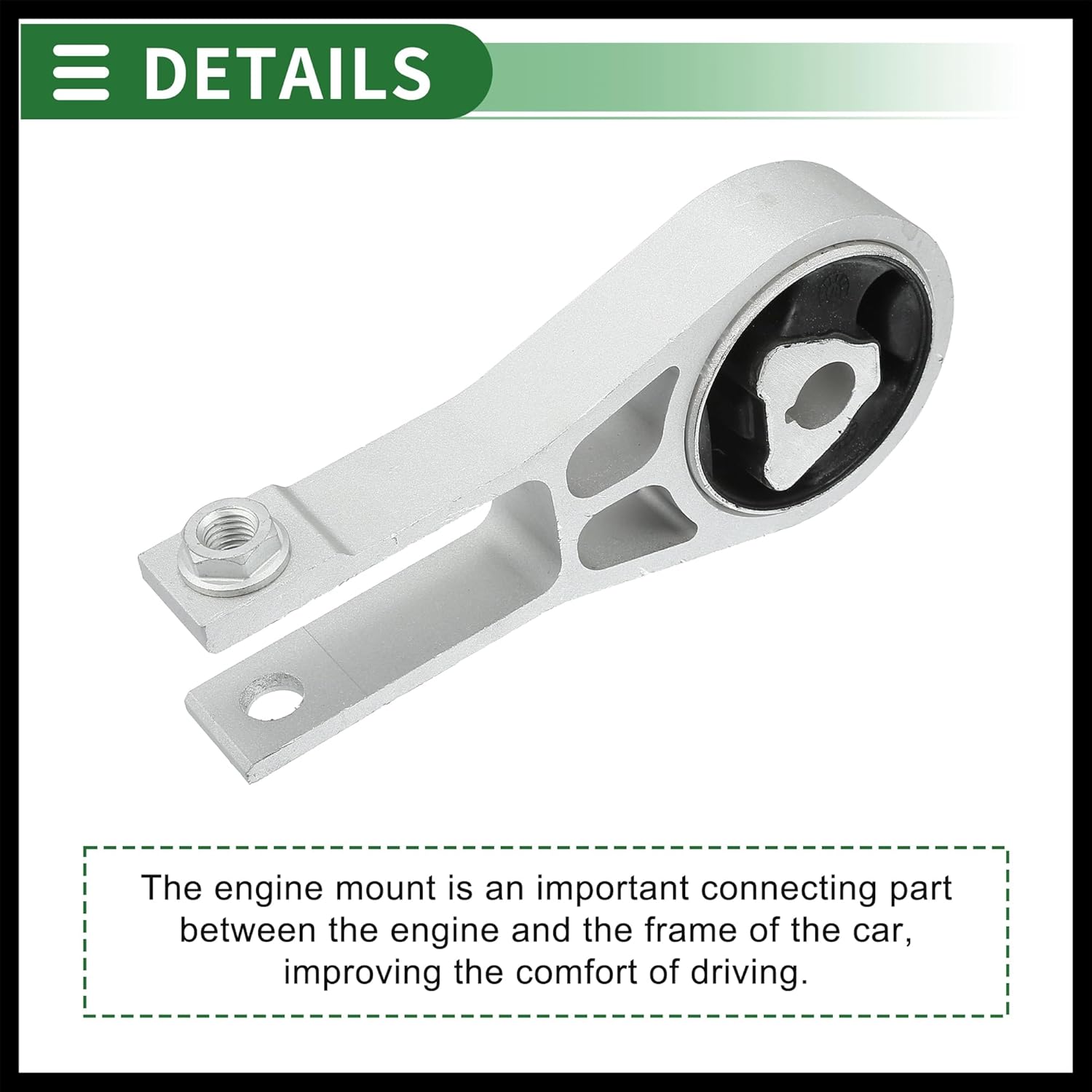 Engine Motor Mount, Transmission Mount, for Jeep Compass 2.4L 2018-2019, No.68253029AC, Silver Tone Durable Material