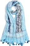 QIUTIMIY Scarf for Women Lightweight Soft Floral Leopard Printed Scarves Fall Winter Fashion Shawl Wrap with Fringe