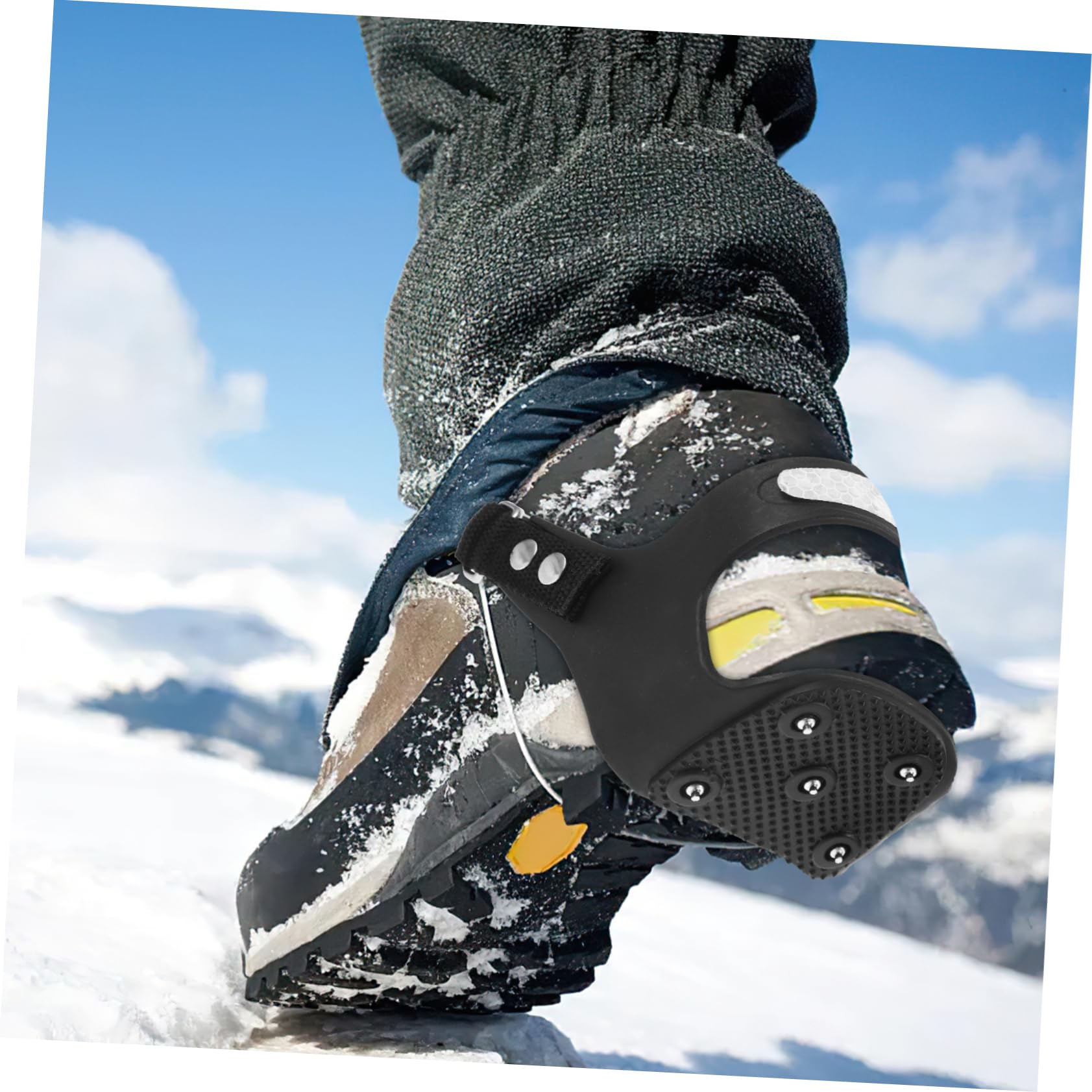 LIFKOME Crampons à Glace Crampons Crampons Couvre-chaussures D'escalade Sur Glace Poignées De Glace Pointes De Neige Crampons Antidérapants à Glace Pointes De Chaussures Black