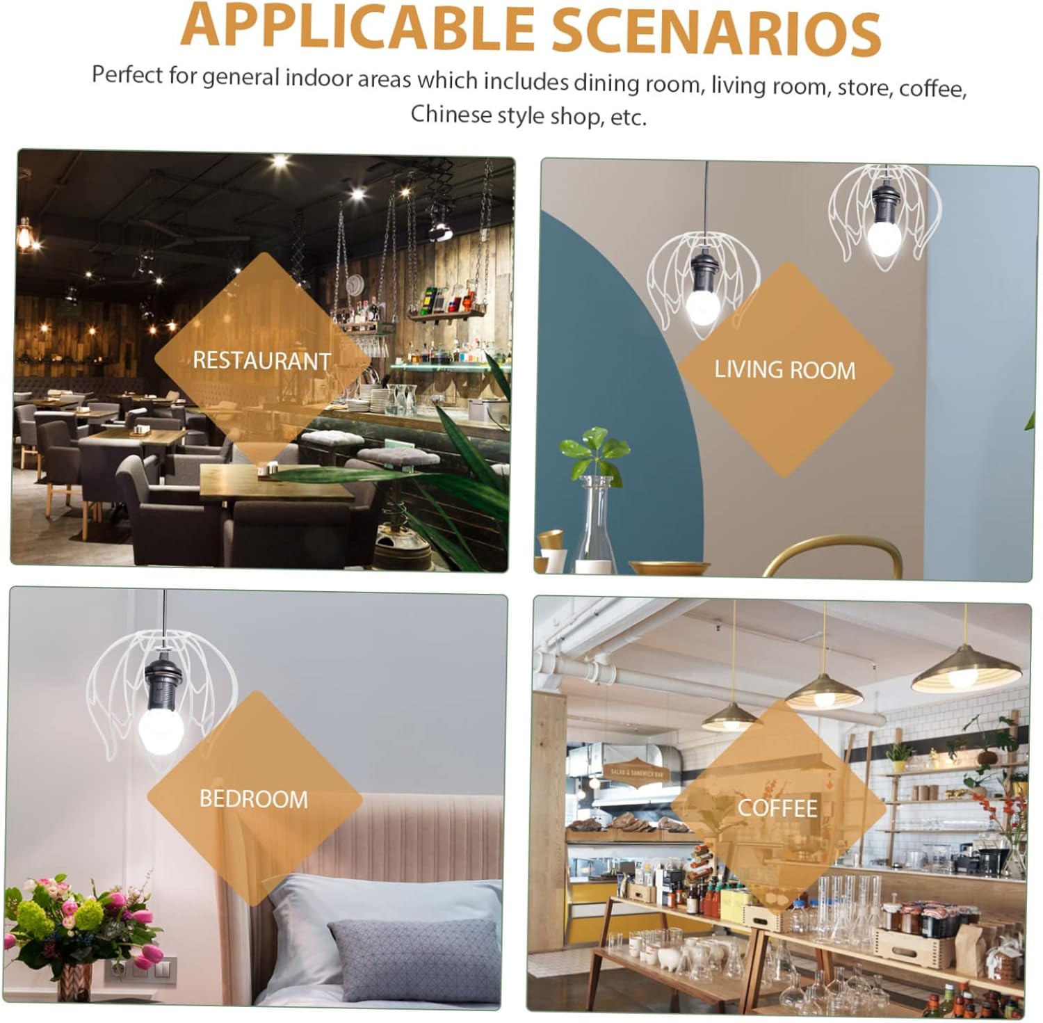 Vintage DIY Iron Lampshade Frame Sturdy Wire Cage for Table and Chandelier Light Fixtures Decorative Lamp Shade Ring for Home Office Cafe Use