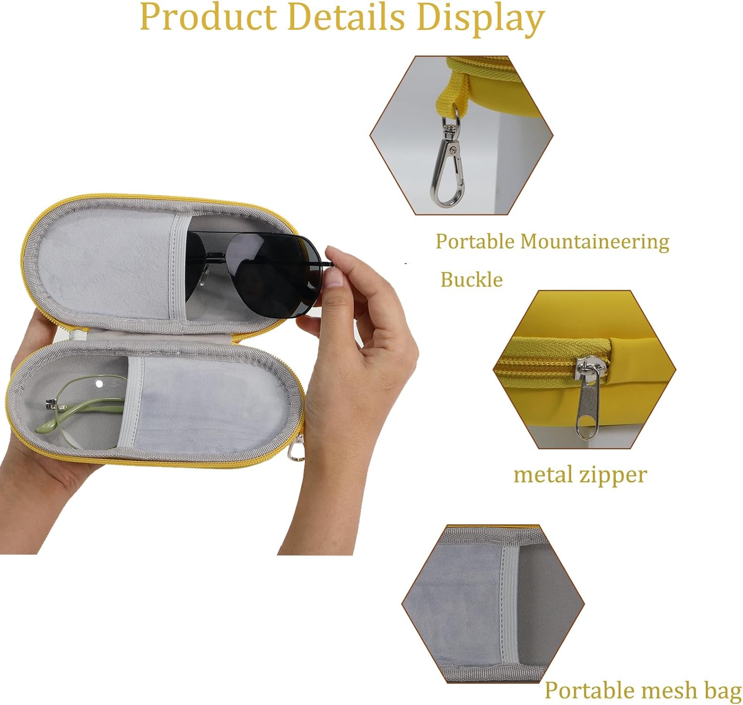 double eyeglass case for women and men, dual glasses case for travel and home store, hard sunglass case - Image 5