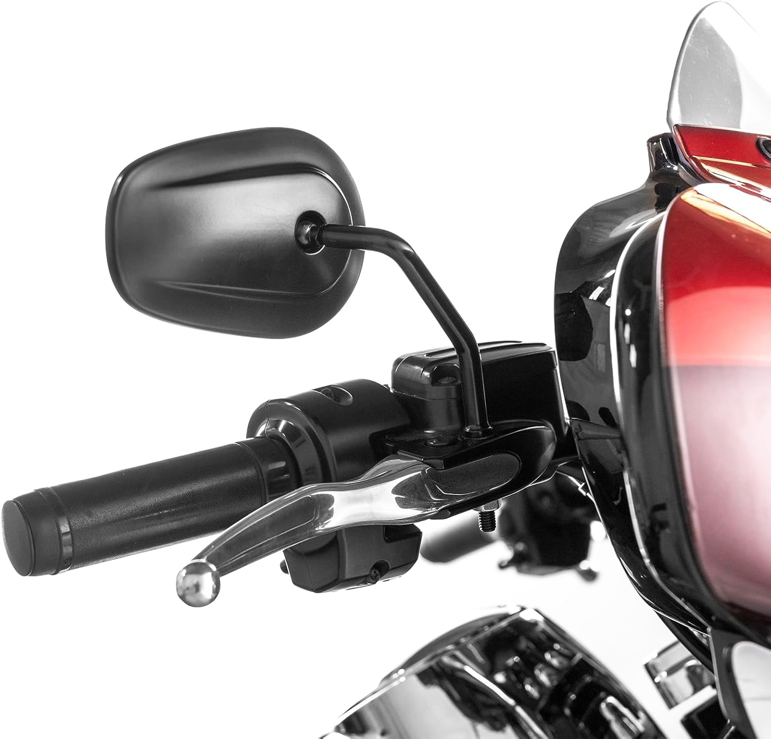 Mofun 8mm Black Mirrors Tapered Rear Mirror Compatible with Harley Softail Dyna Road King Street Glide Electra Road Glide Sportster 1982-2025