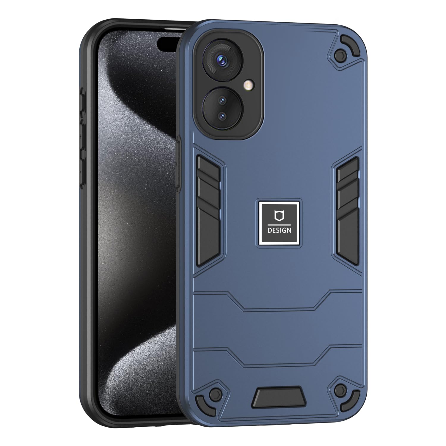 Phone Case Compatible with Tecno Spark 9 Pro,Compatible with Tecno Spark 9 Pro KH7 KH7n Case Dual-Layer Drop-Proof TPU+PC 2-in-1 Protective Case Blue