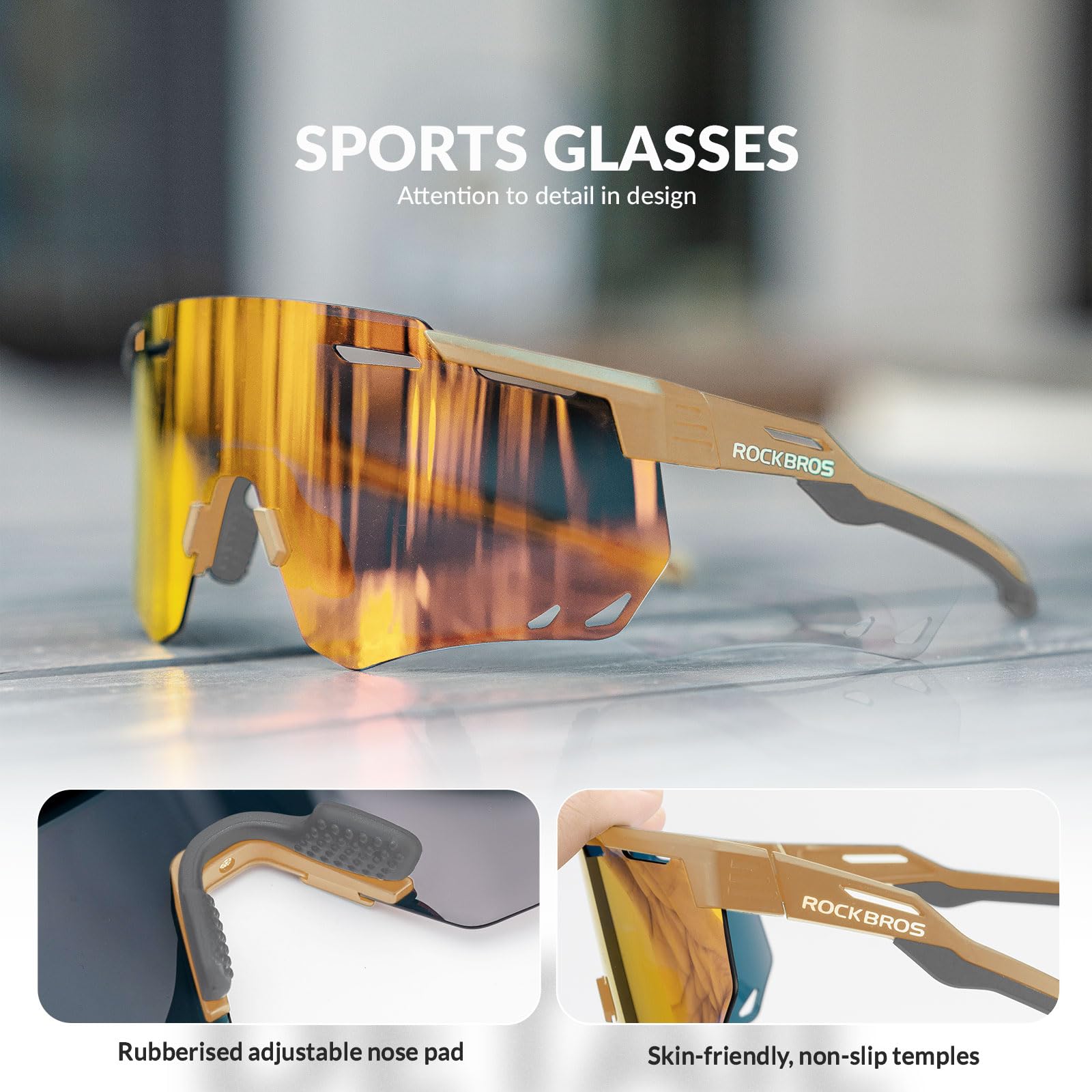 ROCKBROS Photochromic Sports Sunglasses Cycling Glasses for Men Women UV400 Protection TR90 Frame Fashion Windproof Eyewear - Image 3