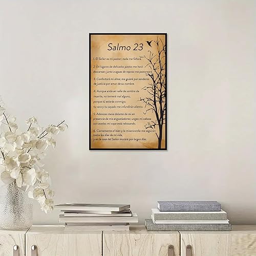 Miniatura 6 de Bmotaso Salmo 23 En Español Para Pared Versículo de la Biblia Arte de Pared Escritura Escritura Bíblica Salmo 23 Pintura en lienzo Sala de oración