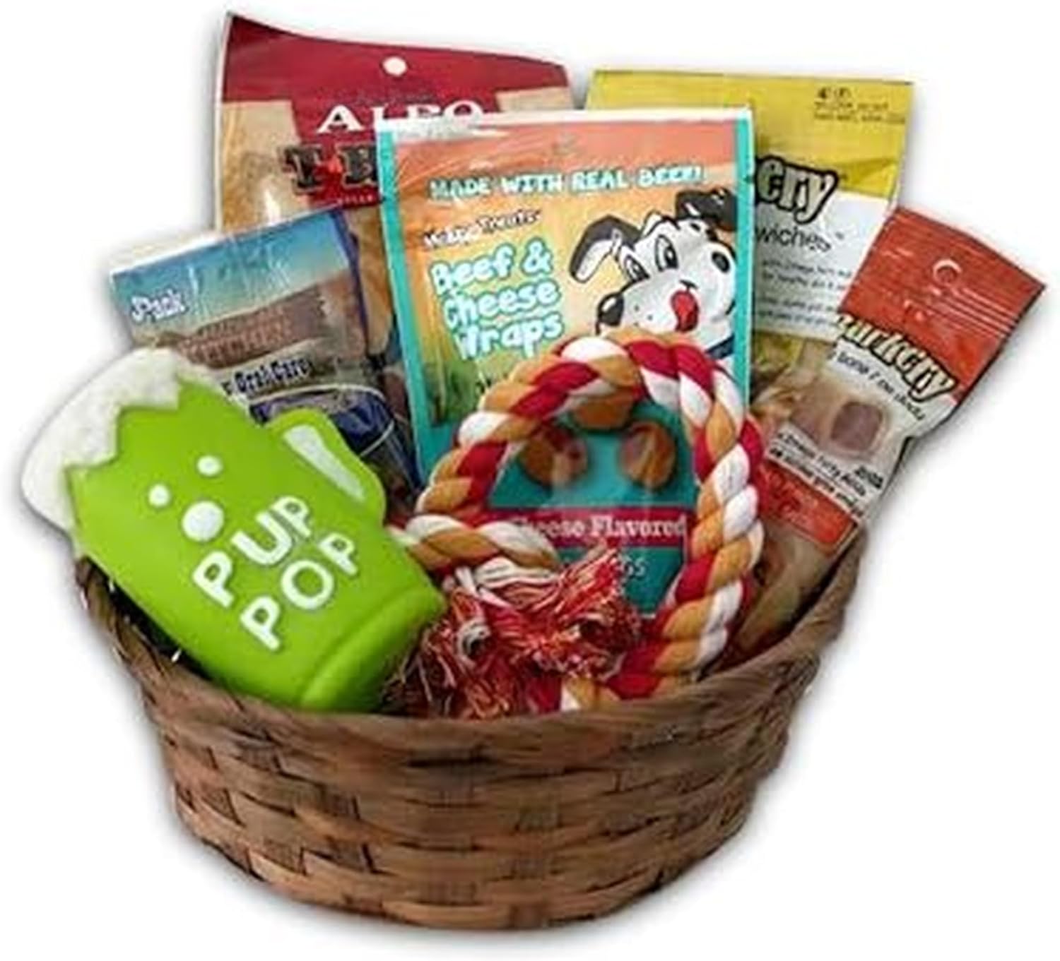 Joice Dog Gift Basket Set Puppy Pets Treats Crew Toys