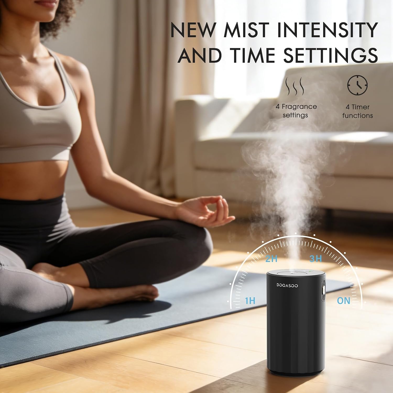 Waterless Diffuser for Essential Oil, Car Diffsuer, 96H Battery Operated Portable Nebulizer Mini Scent Air Machine with Dual Home Vehicle Modes for Bedroom Office Travel 20mL