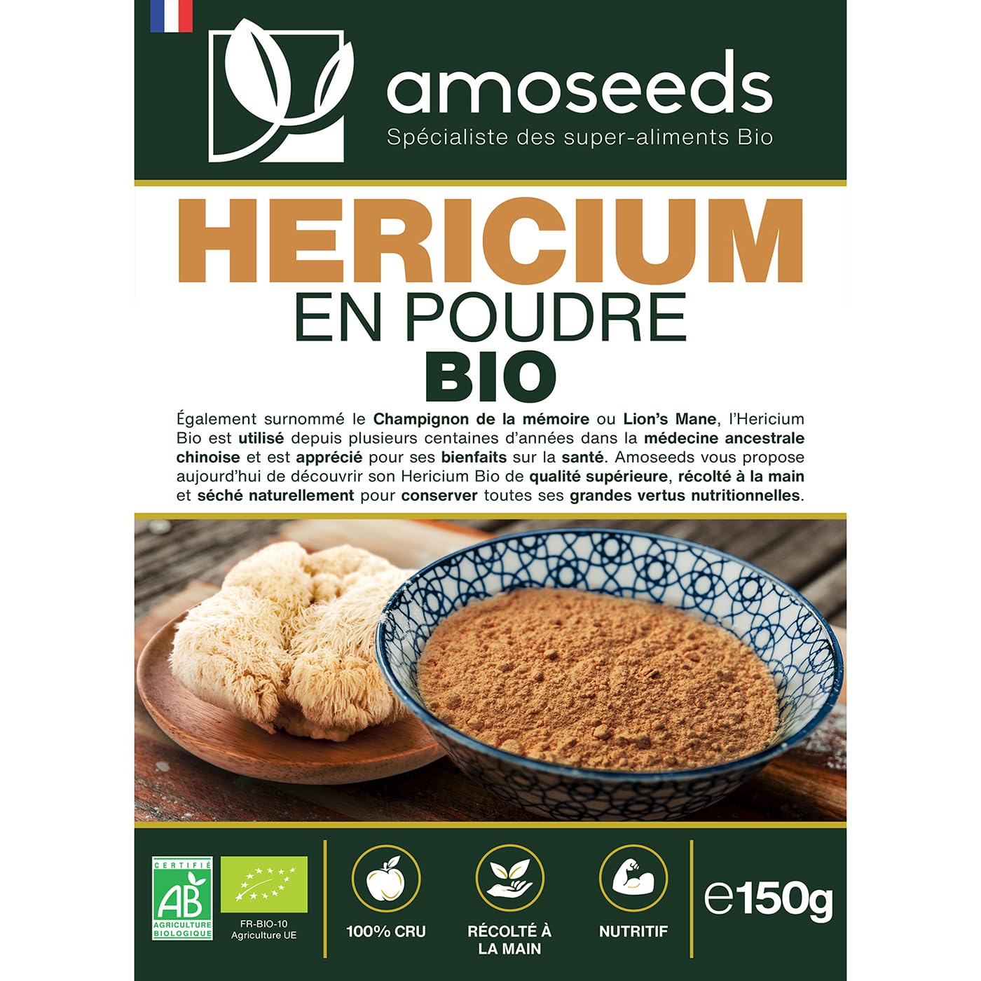 Hericium en poudre Bio (150g)