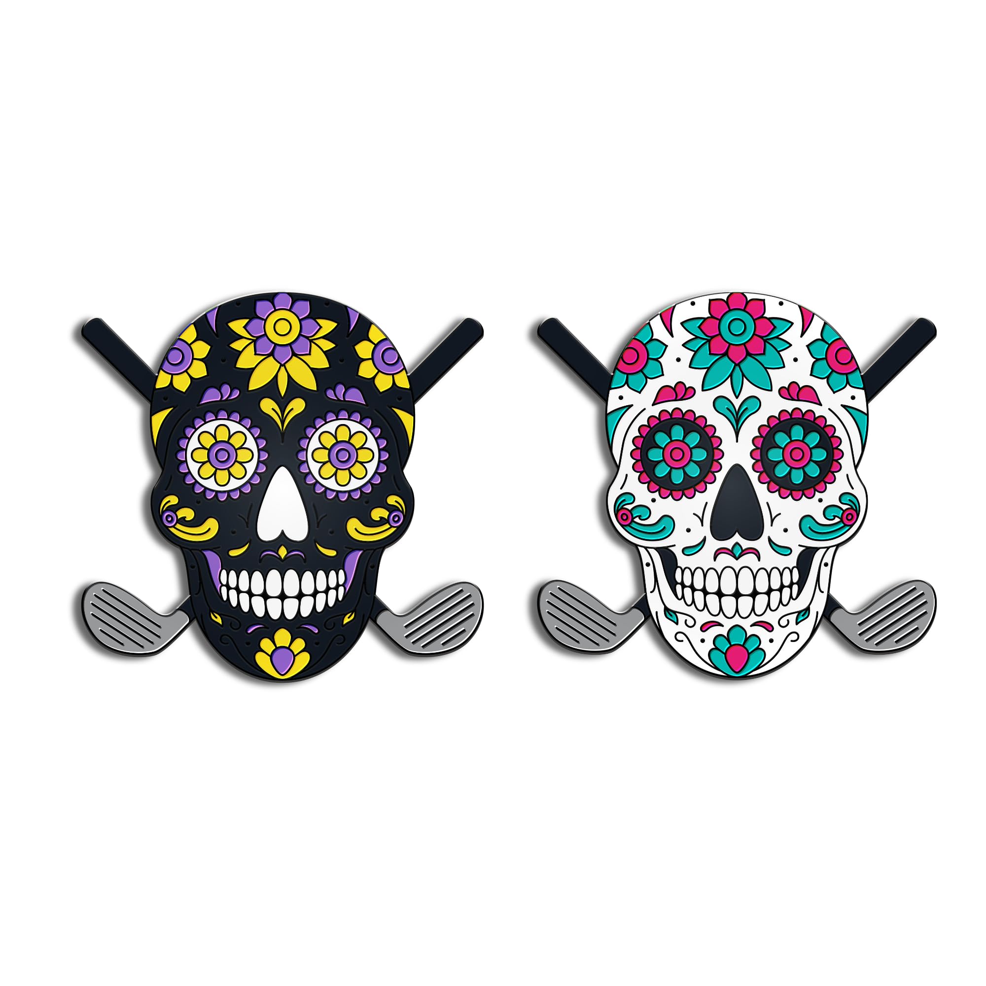 Golf Ball Marker Gift Set - Sugar Skulls Ball Markers (Postcard)