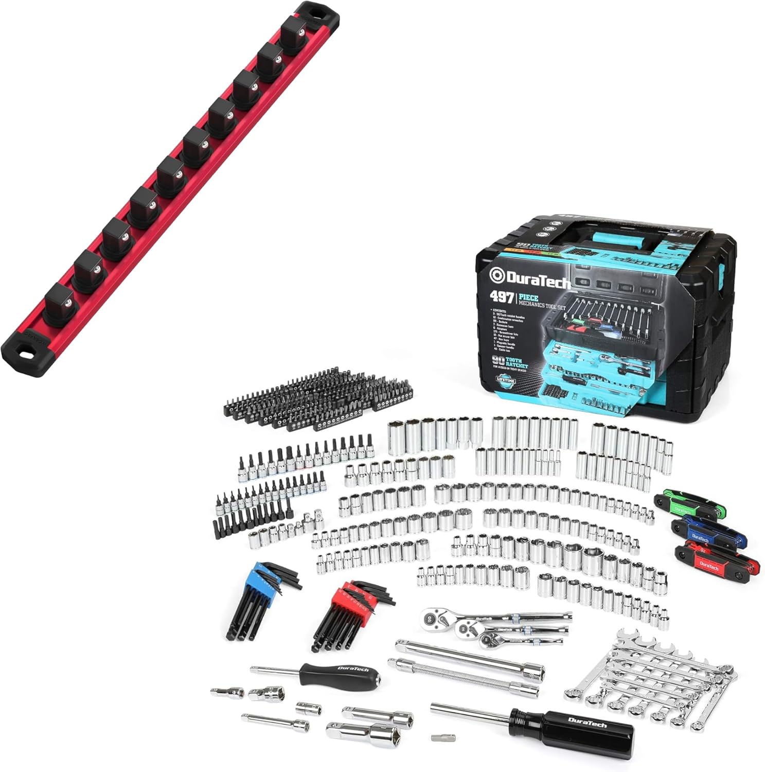 Kit de Herramientas Mecánicas DURATECH 497 Piezas con Organizador Magnético