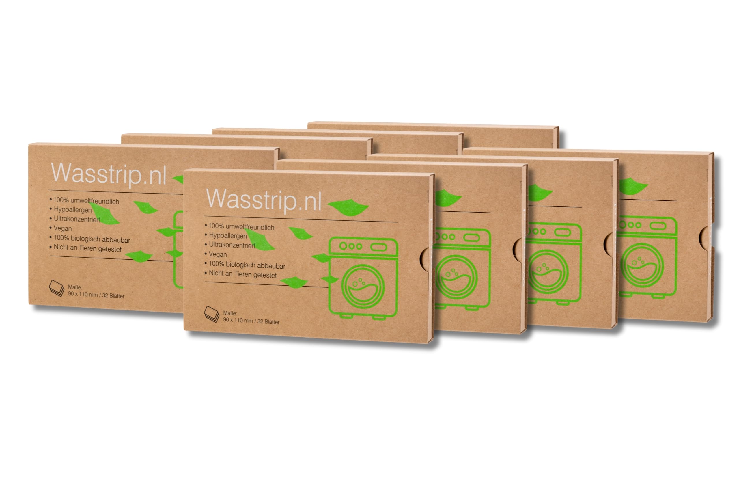 Waschstreifen/Waschmittel blätter Geruchsneutral - 256 Blätter/Wäsche – Waschmittel für alle Waschmaschinen – für Kalt- und Warmwäsche – plastikfreie Verpackung und CO₂-neutral