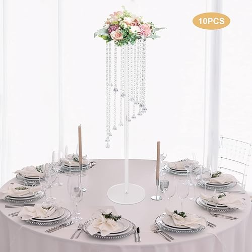 Miniatura 6 de 10 jarrones de flores, centros de mesa de boda, soportes de acrílico para decoración de mesa de centro de mesa de cristal, soporte de flores de 31.5