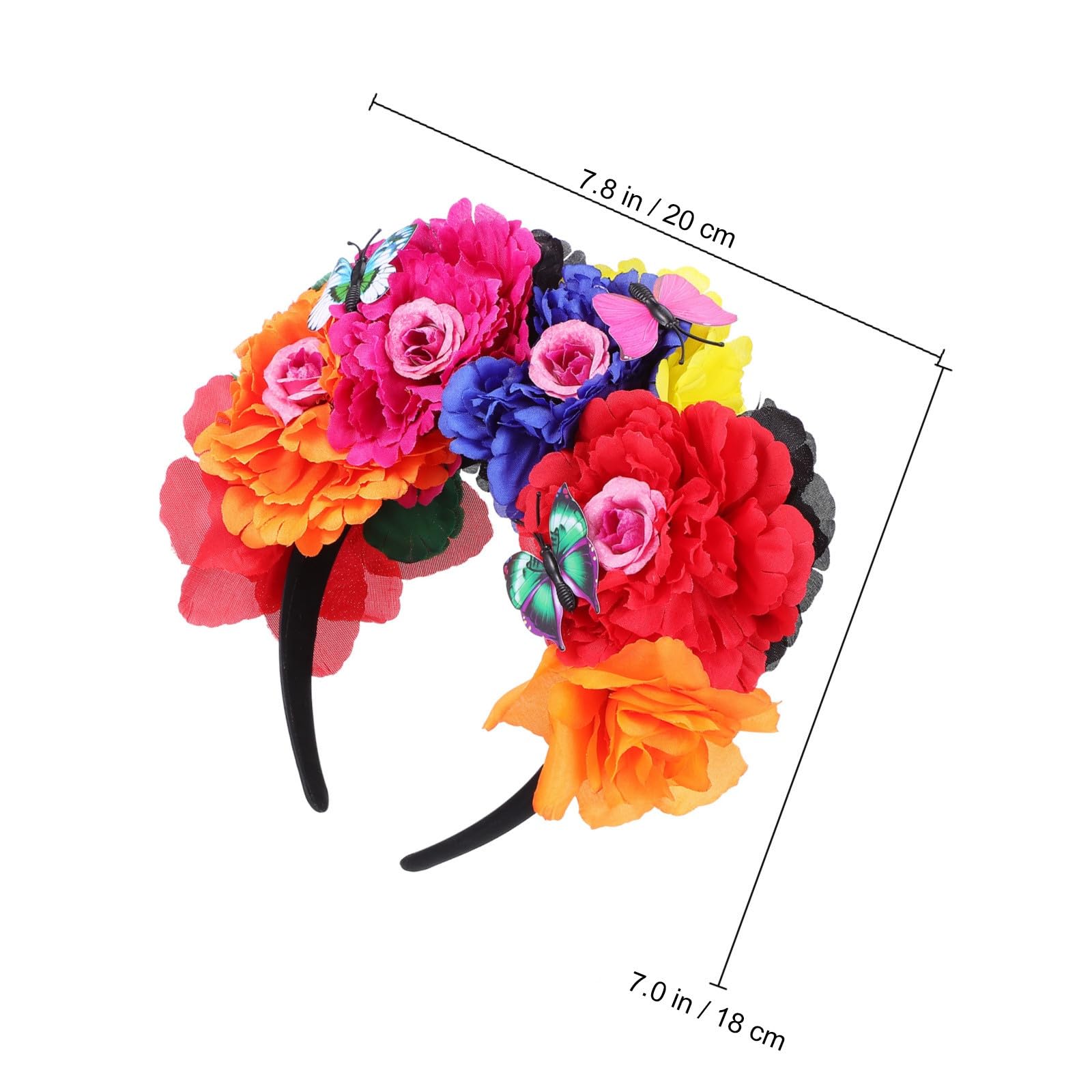 6 x florale Rosenkronen-Stirnbänder für Damen, Party, Festival, Haar-Accessoires, Blumen-Haarbänder für Hochzeit, hawaiianische Kopfbedeckung