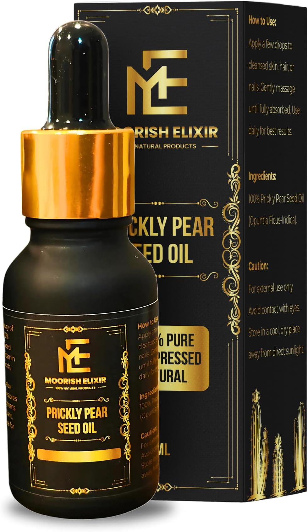100% Pure Prickly Pear Seed Oil – Cold-Pressed, Organic, Natural Face & Hair Moisturizer, Anti-Aging & Hydrating Serum - 30 ml
