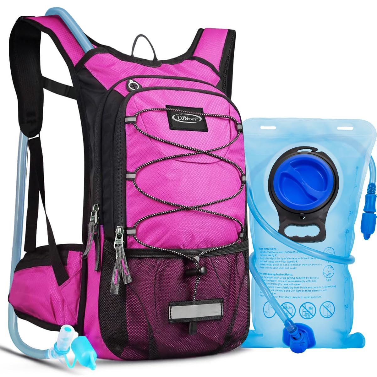 Sac à dos d'hydratation isotherme avec poche à eau de 3 L sans BPA, garde les liquides au frais jusqu'à 5 heures, sac à dos pour la randonnée, la course, le vélo, la chasse, l'escalade