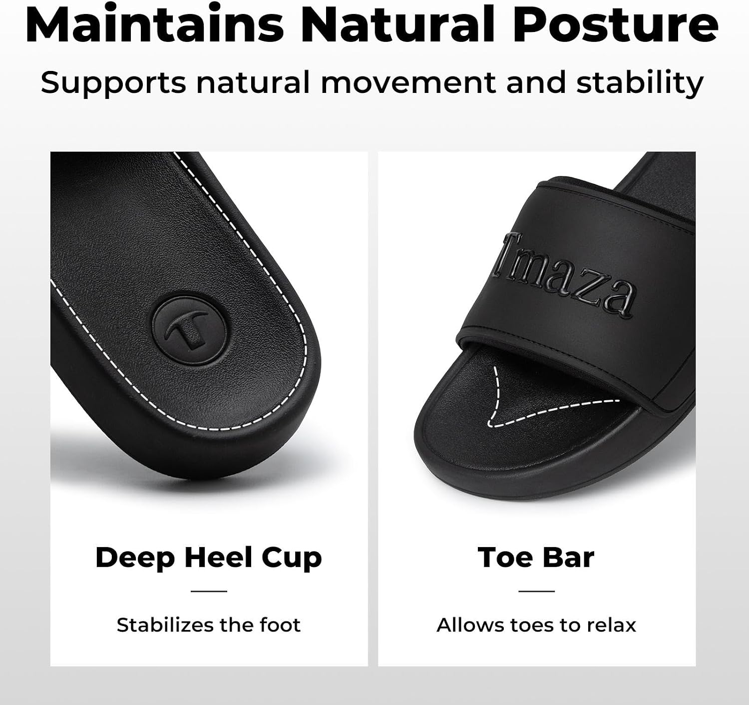 Men’s Athletic Slide Sandals | Soft Upper Comfort Cushion Footbed Slip Resistant Outsole