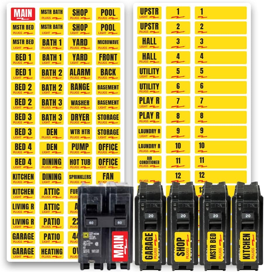 Light Switch Circuit Breaker Box Panel Labels Sticker Electrical Fuse Box Label Weather Proof, Blank Labels