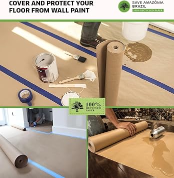 Brown Kraft Paper Roll - 18 x 1,200 (100') 100% RECYCLED - Ideal for Packing, Moving, Gift Wrapping, Postal, Shipping, Parcel, Wall Art, Crafts, Bulletin Boards, Floor Covering, Table Runner