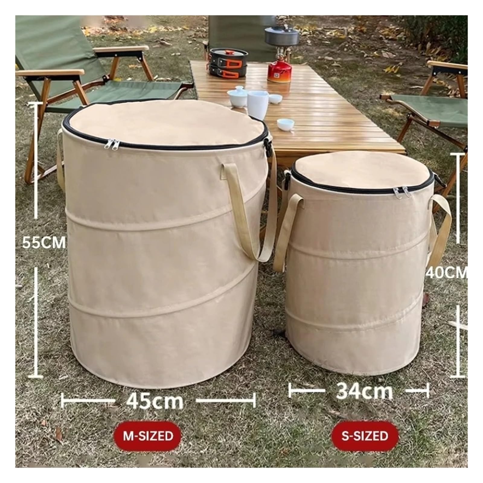 Basurero para Coche Cubo Basura para Acampar Aire Libre Caja Almacenamiento Multifuncional Plegable Bolsa Cesta Ropa Sucia Gran Capacidad Basureros Portátil Coches(Green 3PCS)