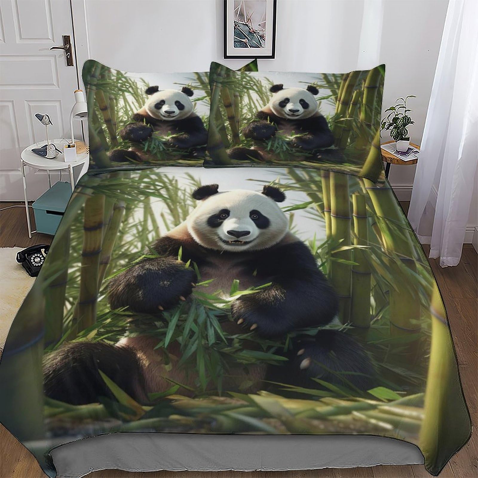 Parure de lit panda 3 pièces pour un sommeil réparateur et un lit double douillet