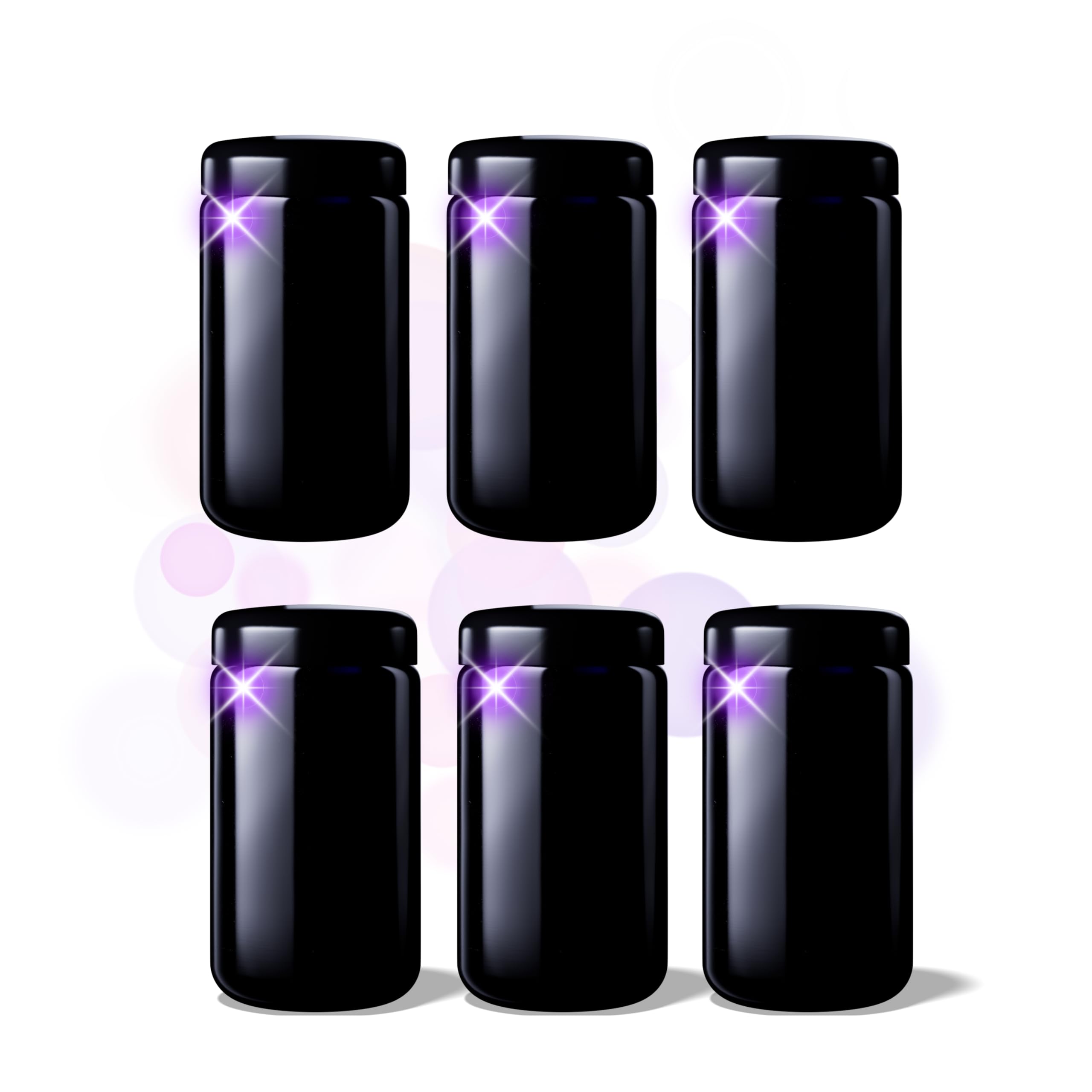 ANCEVIA edles Violettglas Vorratsglas 400 ml – 6er (70/400) Set luftdichte Vorratsdose mit Deckel | Miron Aufbewahrungsgläser, Glasbehälter mit Deckel für z.B. Nüsse, Zucker, Tee & Kräuter