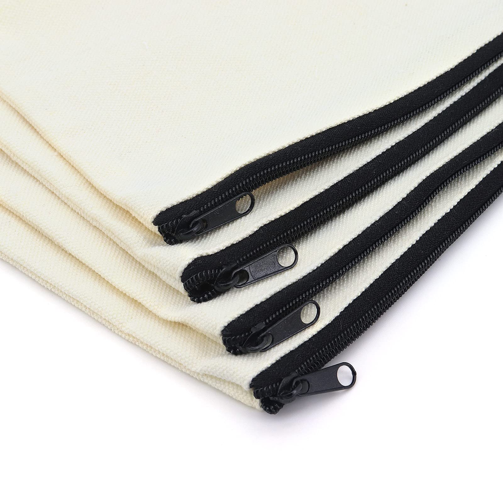 10 stuks blanco doe-het-zelf knutseltassen van canvas, pennenetuis