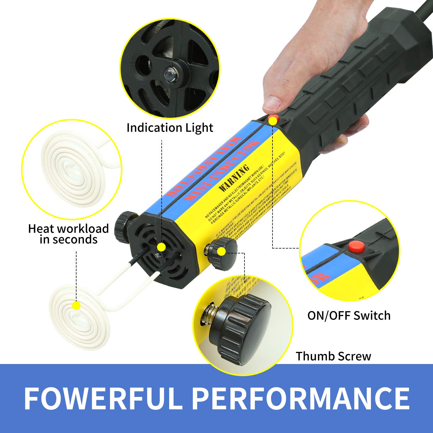 Mini Induction Heating Machine 110V 1000W 10 Coil Kits Auto Use Bolt