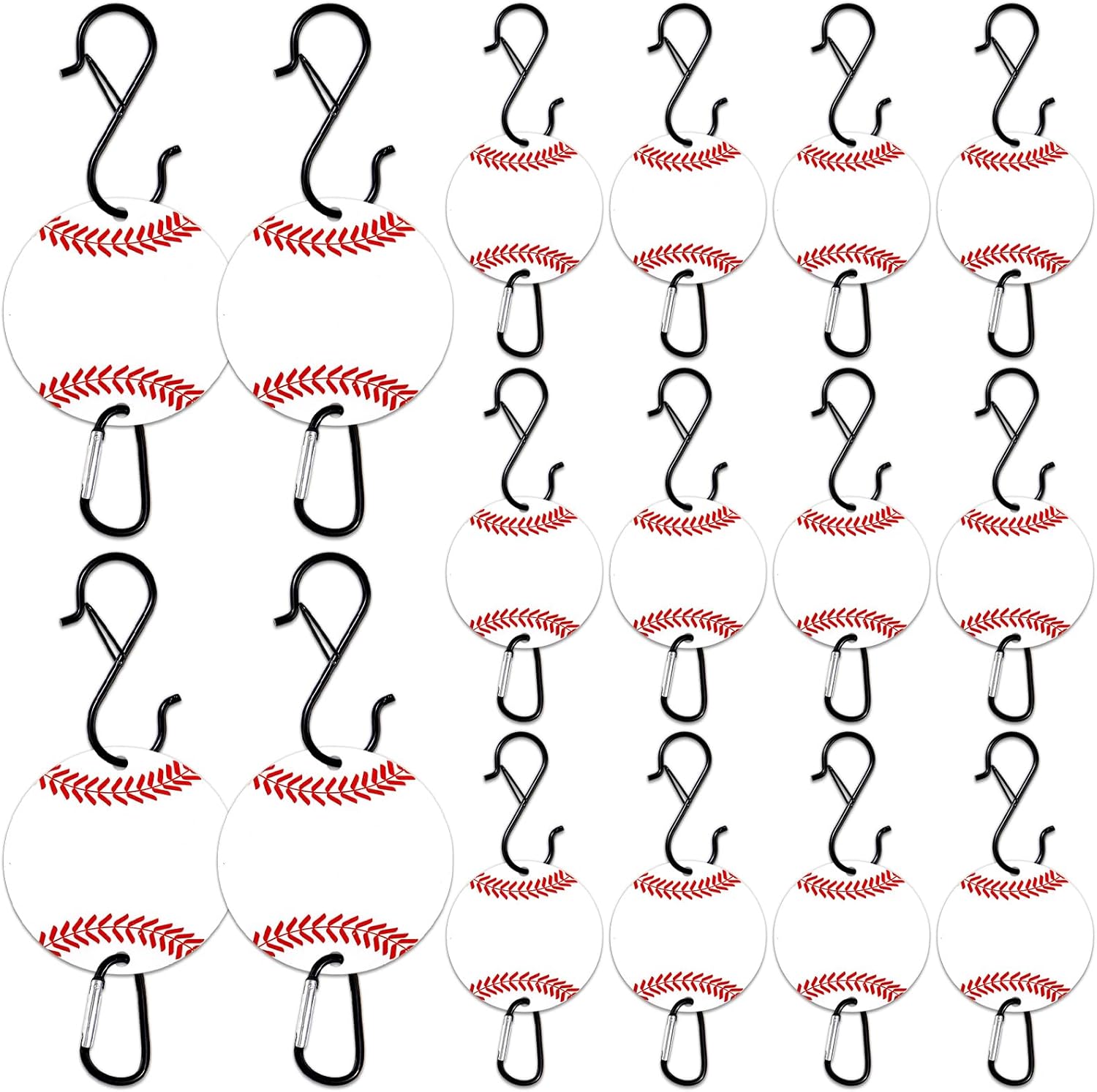 gisgfim 16 Pcs Bag Hook for Fence Personalized Softball Bag Clip Sports Fence Hook with Acrylic Board for Bat Bags Water Bottle Backpack Softballs Accessories Lover Player Gifts(Softball)