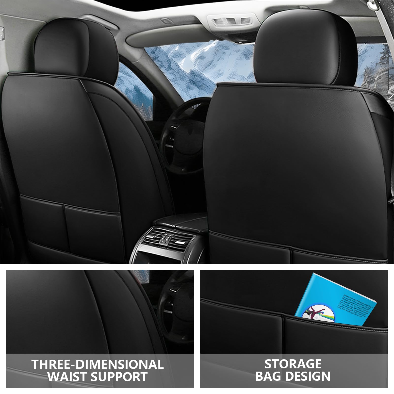 BOJVAIGA Seat Covers for Acura TLX 2015-2023,Waterproof Leather Car Seat Cover,Soft and Breathable Auto Interior Accessories,Standard(Full Set) Classic Black