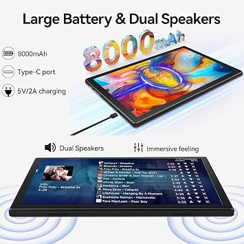Android 15 Tablet,128GB ROM 14GB RAM,10inch 4G Phone Tablet,5G WiFi+Cellular, Octa-Core, Dual Camera, GPS, BT 5.0,1TB Expand,FHD IPS,Incell Touch Screen,8000mAh, Face Unlock,Tablet with Keyboard