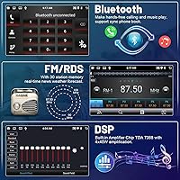 Vista 6 de Roinvou [2G+64G] Radio Android para Toyota Corolla EX 2005-2012 con Carplay inalámbrico/Android Auto, pantalla táctil de 9 pulgadas para Corolla