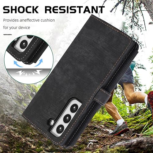 Miniatura 4 de Diseño para Samsung Galaxy S21 5G Funda tipo cartera cruzada con ranuras para tarjetas de piel sintética, función atril, cierre magnético, con