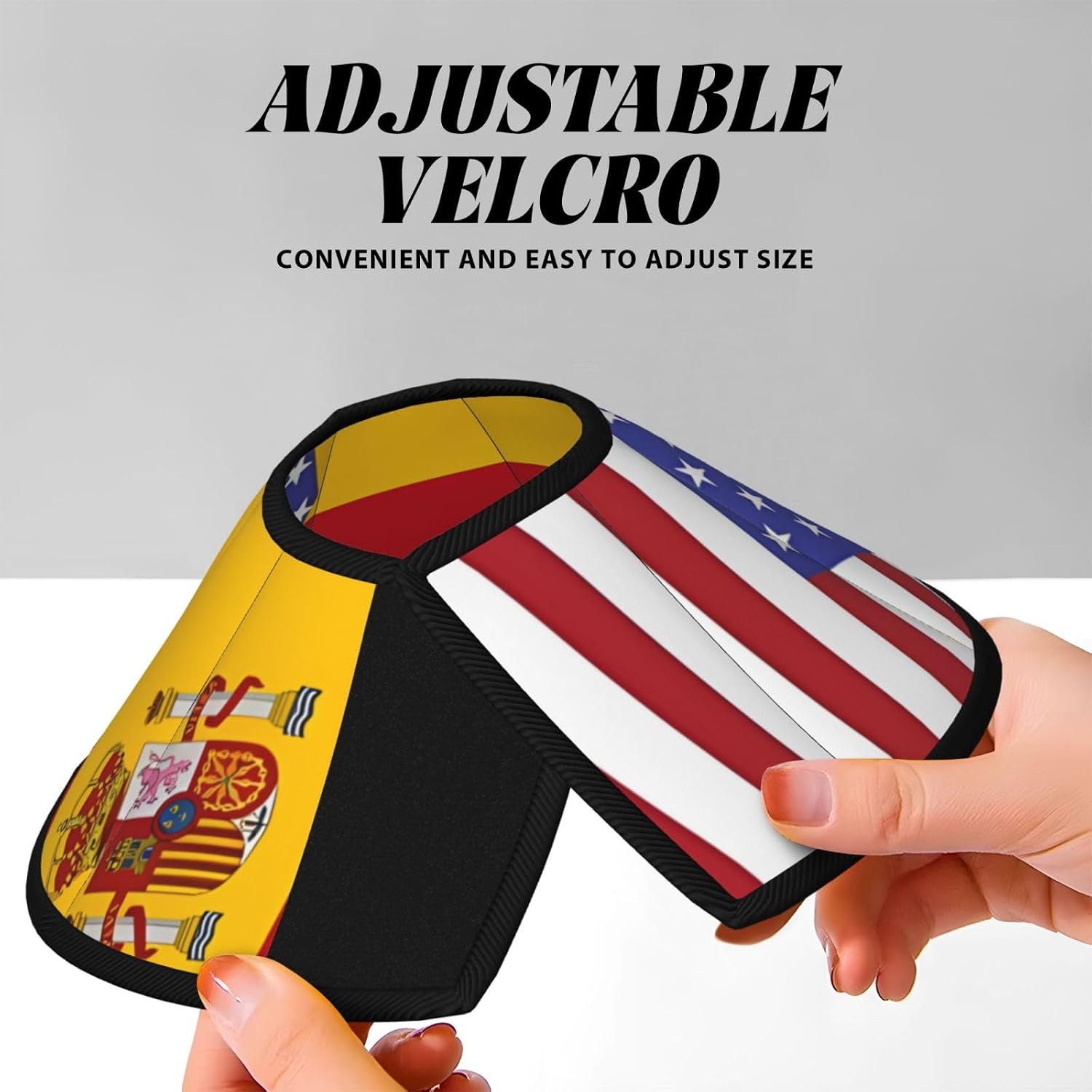 Custom Pet Cones - Unique Design Cat & Dog Cone, Collar for Post-Surgery Recovery, Adjustable Neck American Spain Flag Large
