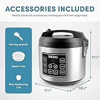 Vista 6 de AROMA® 20-Cup (Cooked) / 10-Cup (Uncooked) Digital Rice Cooker, Multicooker, Slow Cooker, Steamer, Flash Rice, Keep Warm, Sensor Logic® Technology