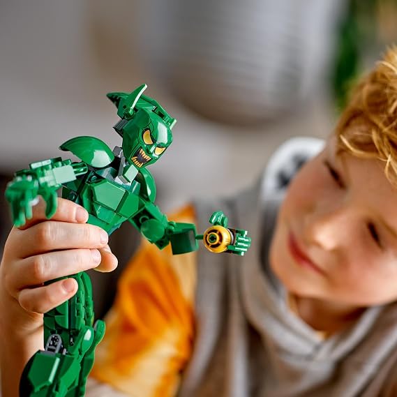 LEGO Marvel Green Goblin Making Figure 76284 – Superhero Gift Idea for Kids Ages 8 and Over, Creative Toy Making Set with Original Accessories Including 2 Pumpkin Bombs (471 Pieces)
