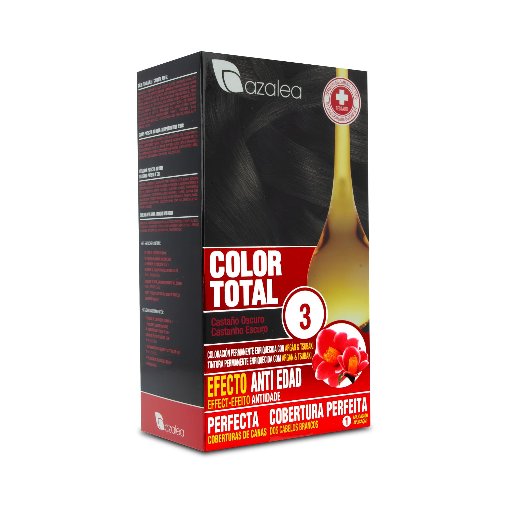 ALEA - Tinte Pelo Mujer - Color Total - Nº 3 - Color Castaño Oscuro - Coloración Permanente en Crema - Aceite Argán y Tsubaki - Cobertura Total de Canas - Aclara 3 Tonos en Cabellos Naturales