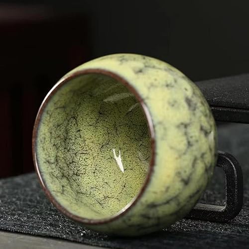 Miniatura 7 de Juego de 4 tazones de té japoneses chinos hechos a mano, 3.7 fl oz, para oficina, hogar, regalos (Y, libras, Lg, W)