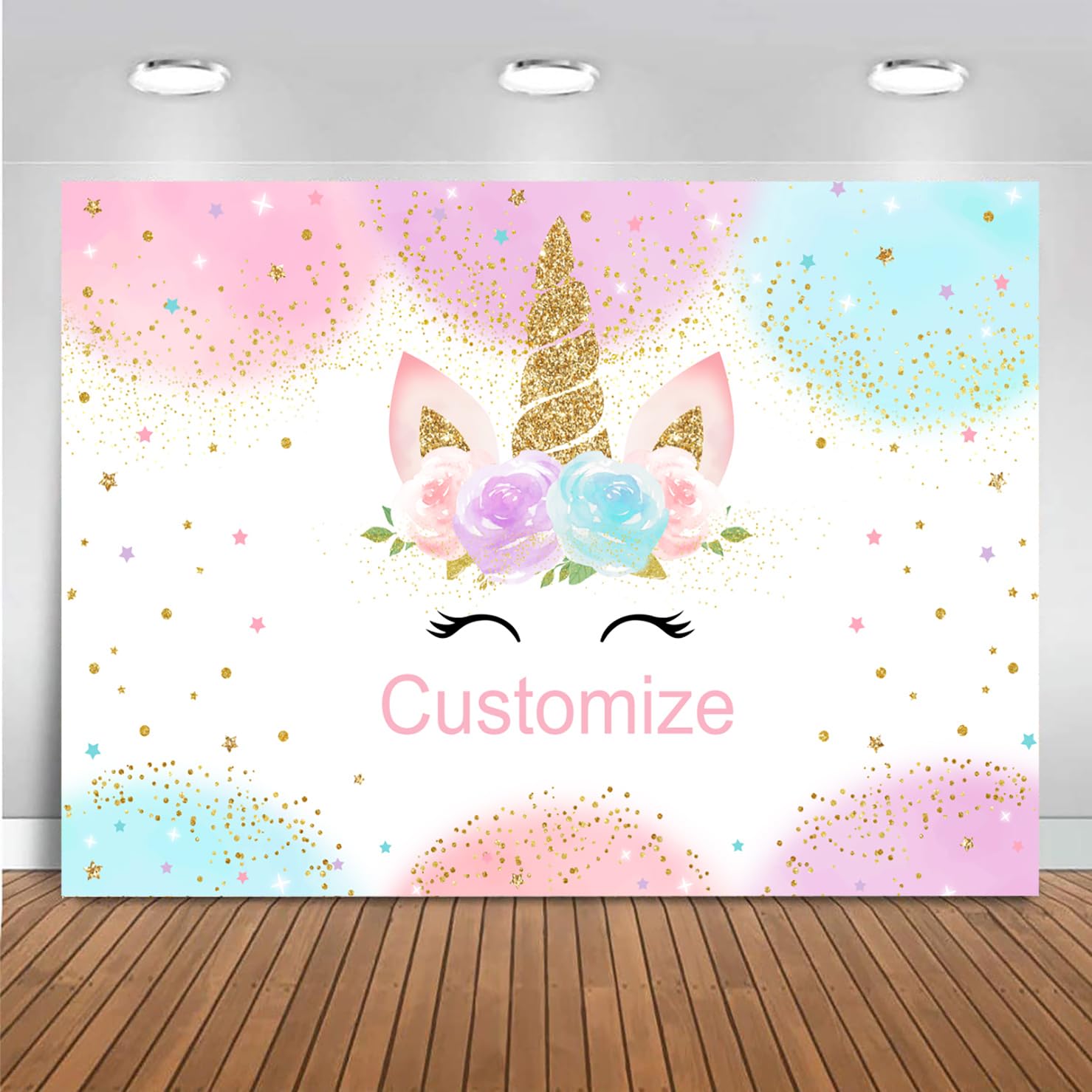 Mocsicka Custom Rainbow Unicorn Backdrop for Girls Birthday Baby Shower Party Personalized Unicorn Backdrop Customize with Name and Photo Party