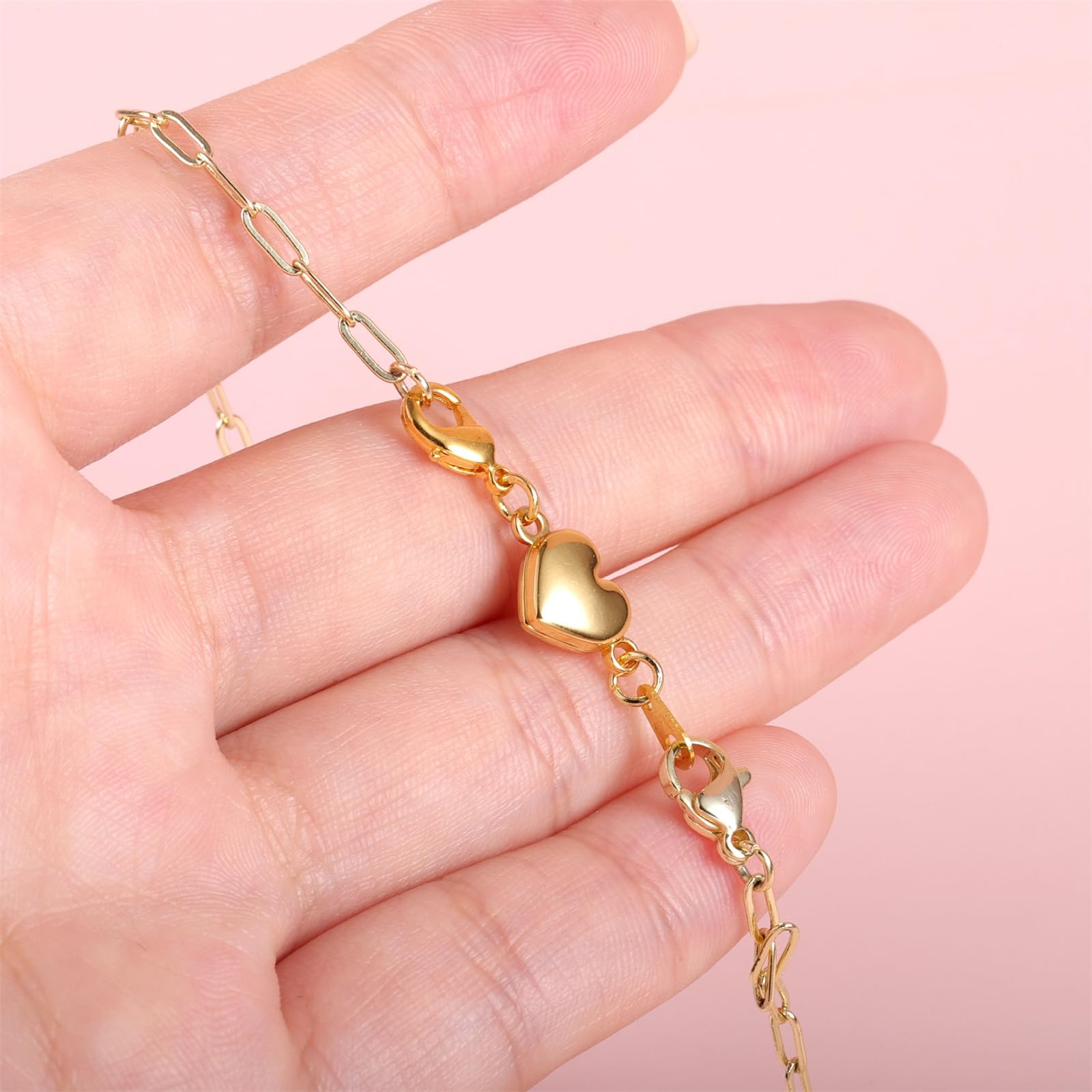 Armband Verschluss Magnetische Kettenverschluss, 8 Stück Gold Silber Herz Magnetische Verschlüsse für Armbänder Fußkettchen Ketten Verschlüsse zum Basteln Schmuck verschluss herstellungszubehör