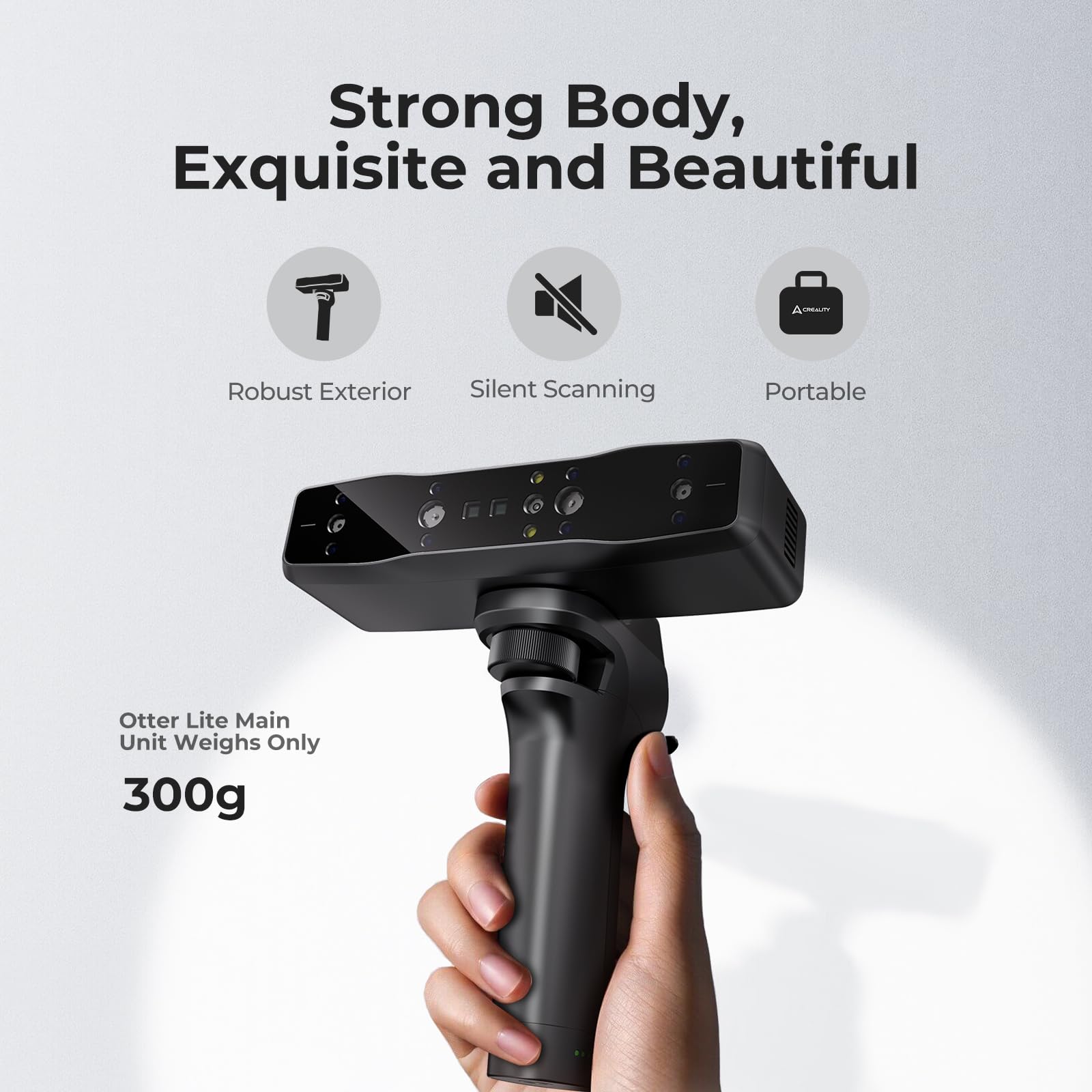 Creality Otter Lite 3D Scanner, Scansione Wireless Wi-Fi 6, Scanner 3D Handheld, Alta Precisione 0,05 mm, Scansione 30 FPS, Compatibilità con Oggetti Dimensioni (da 20 mm³ a 2000 mm³)