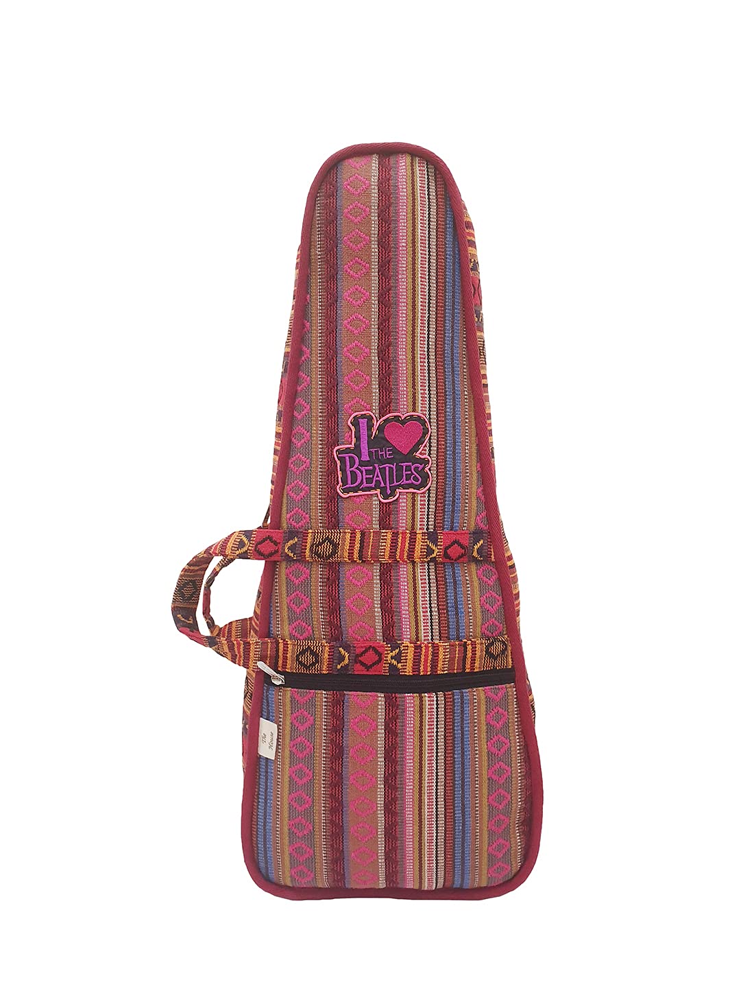 The House of tara Modern Ukulele Bag | Ethnic Handloom Fabric Bag for Concerts | Multicolor | with External Zipper Pocket | Waterproof Padded Case | for Men and Women | Multicolor3-image-28