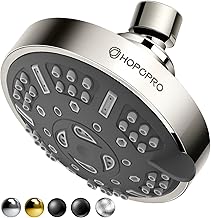 HOPOPRO Upgraded 9 Settings High Pressure Shower Head, NBC News Recommended Brand Fixed Showerhead Bathroom Showerhead Multi-functional Rainfall Showerhead for Low Water Flow (Brushed Nickel)