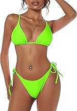 ZAFUL Women's Triangle Bikini Floral String Bikini Set Two Piece Swimsuit Bathing Suits