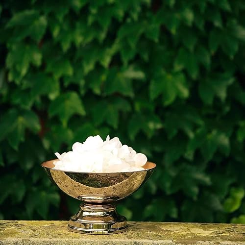 Vista 14 de Efavormart - Cuenco flotante redondo de 12 pulgadas con pedestal plateado metálico Plata