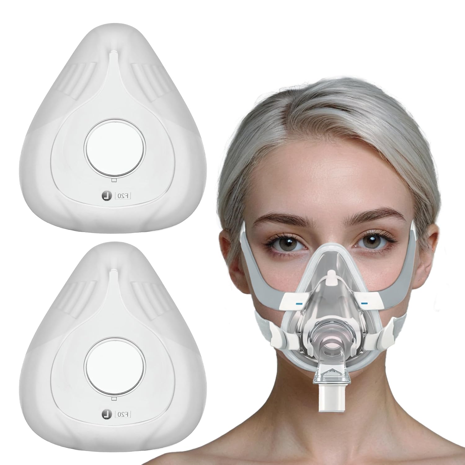 Serene Care 2-Pack Replacement Cushion for AirFit F20 - Full Face Mask Cushion - Snug & Reliable Seal & Comfort Fit - Great Value & Durable Replacement Supplies (Large)