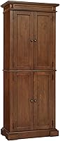 Homestyles Americana Pantry Cabinet - Distressed Oak Finish, Adjustable Shelves, Solid Hardwood Kitchen Storage