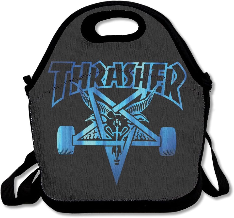 Thrasher Skateboard Lunch Box Bag For Kids And Adult,lunch Tote Lunch Holder With Adjustable Strap For Men Women Boys Girls,This Design For Portable, Oblique Cross,double Shoulder
